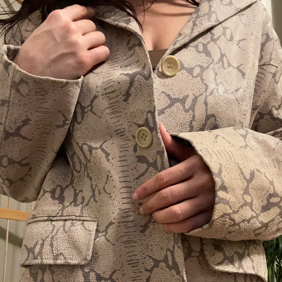 Vintage Oversized Terry Lewis Snake Leather Jacket - Picture 3 of 4